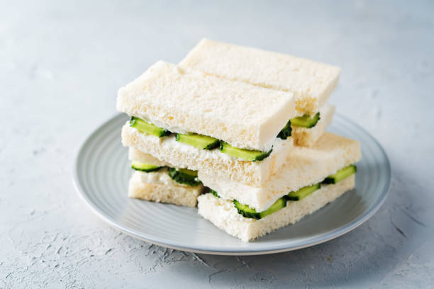 istock Cucumber cream cheese sandwiches on the plate 1183439323