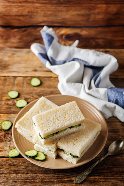 istock Cucumber cream cheese sandwiches on the plate 1183439338