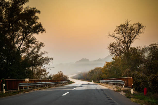 Road by the Danube river in Serbia.