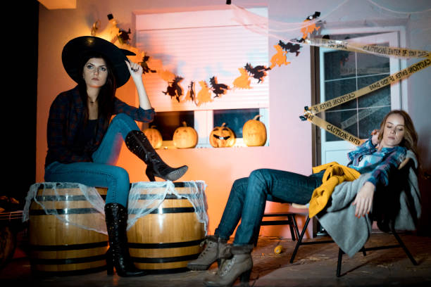istock Girls ready for halloween party 1183446951
