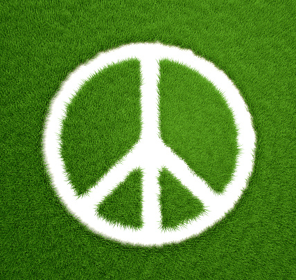 Peace symbol on grungy background