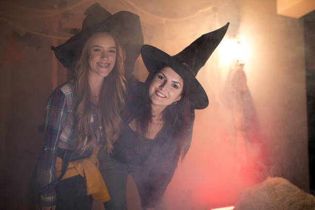 Girls ready for halloween party