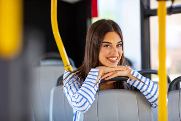 istock Female commuter daydreaming on bus. 1183447528