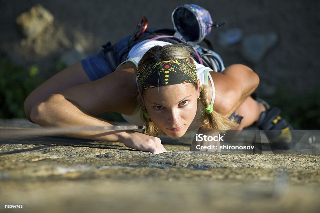 Practice  Rock Climbing Stock Photo