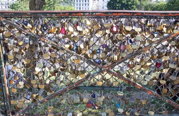 Lovelocks on fence up by Sacre Couer.