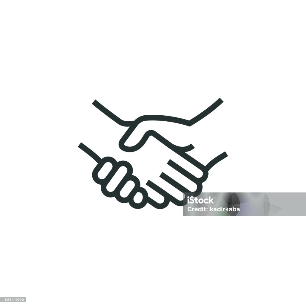 Icona linea handshake - arte vettoriale royalty-free di Icona