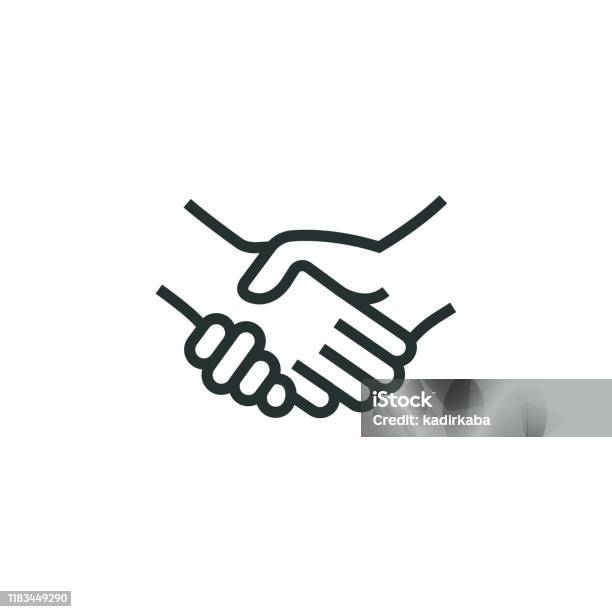 Handshake Line Icon Stock Illustration - Download Image Now - Icon, Handshake, Support