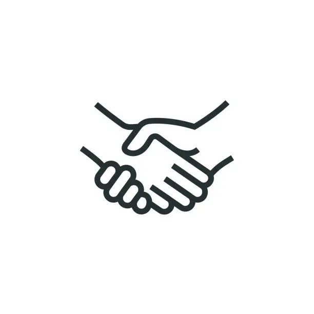 Vector illustration of Handshake Line Icon