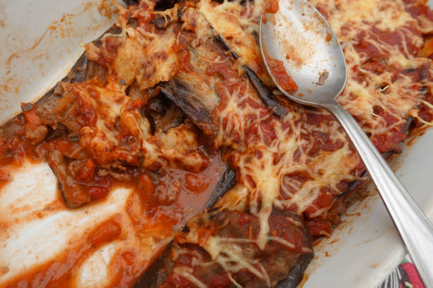 istock Moussaka  Eggplant gratin with tomato sauce and ground beef and grated cheese 1183452183