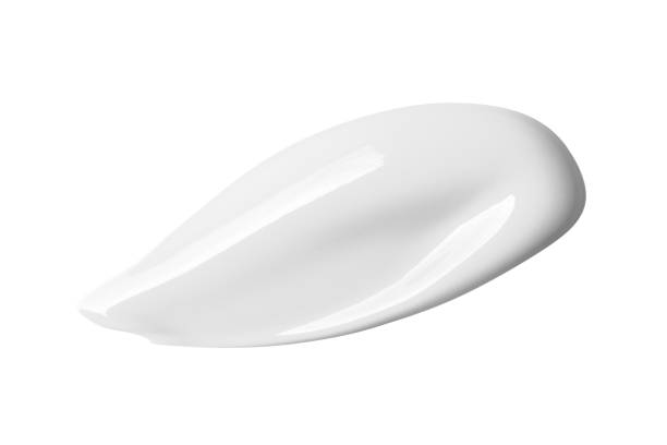 White cosmetic cream smudge isolated on white background