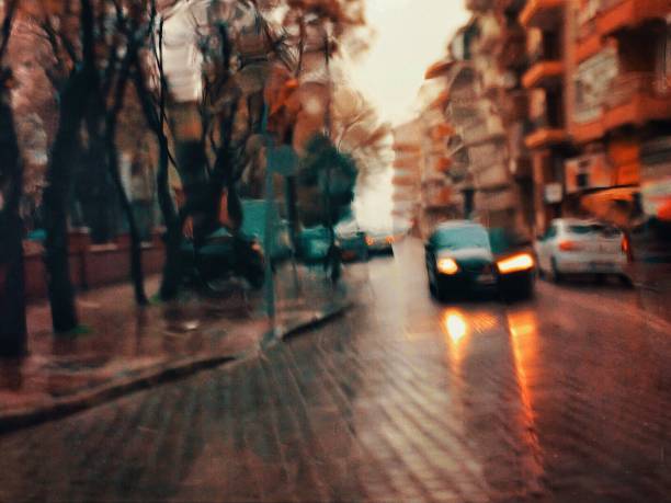 istock Urban road in the rain 1183464314