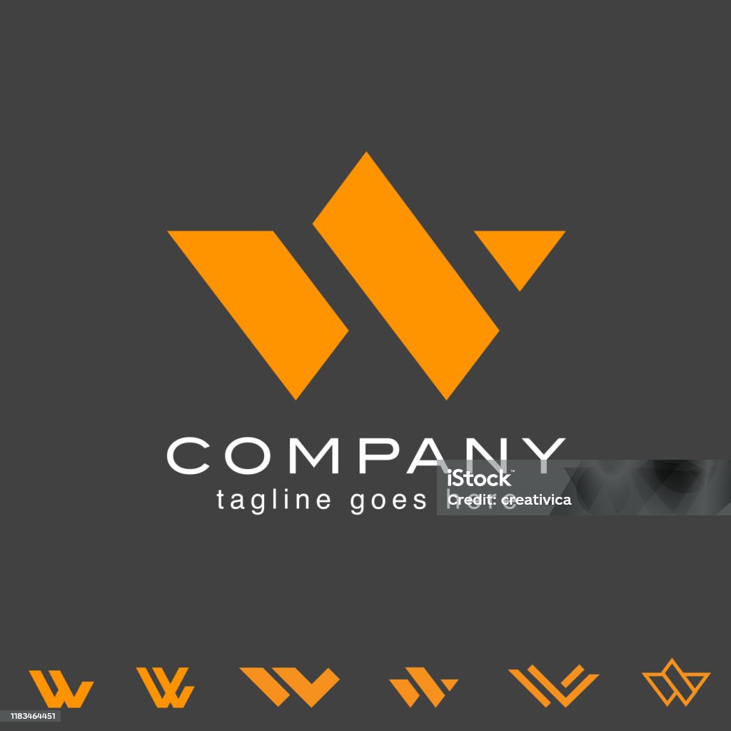 Custom Vector W W Letter Based Vector Set Stock Illustration - Download Image Now ...