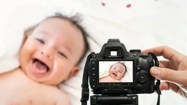 Photo of baby photography with dslr camera