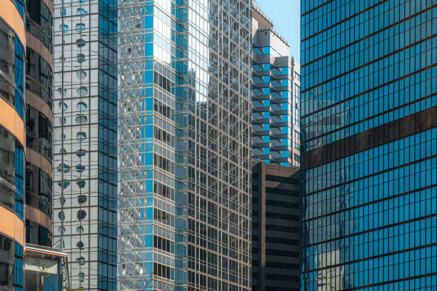 istock Modern office building close up in Hong Kong 1183473589