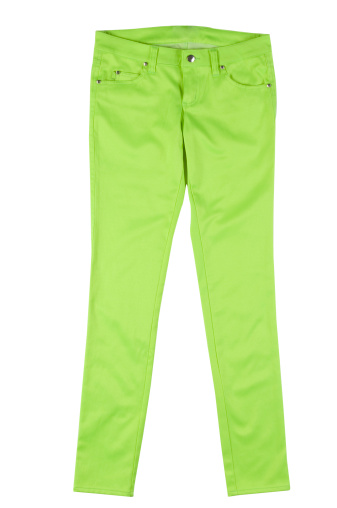 woman green trouser isolated