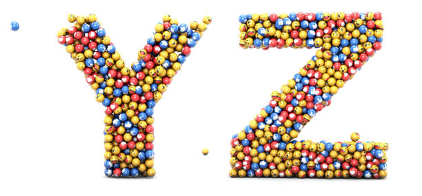 Alphabet emoticons set for social medias and social networks. 3D render.