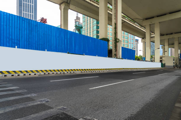 istock empty asphalt road with city overpass viaduct bridge in shanghai