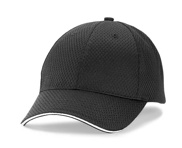black boné de beisebol - baseball cap cap isolated nobody - fotografias e filmes do acervo
