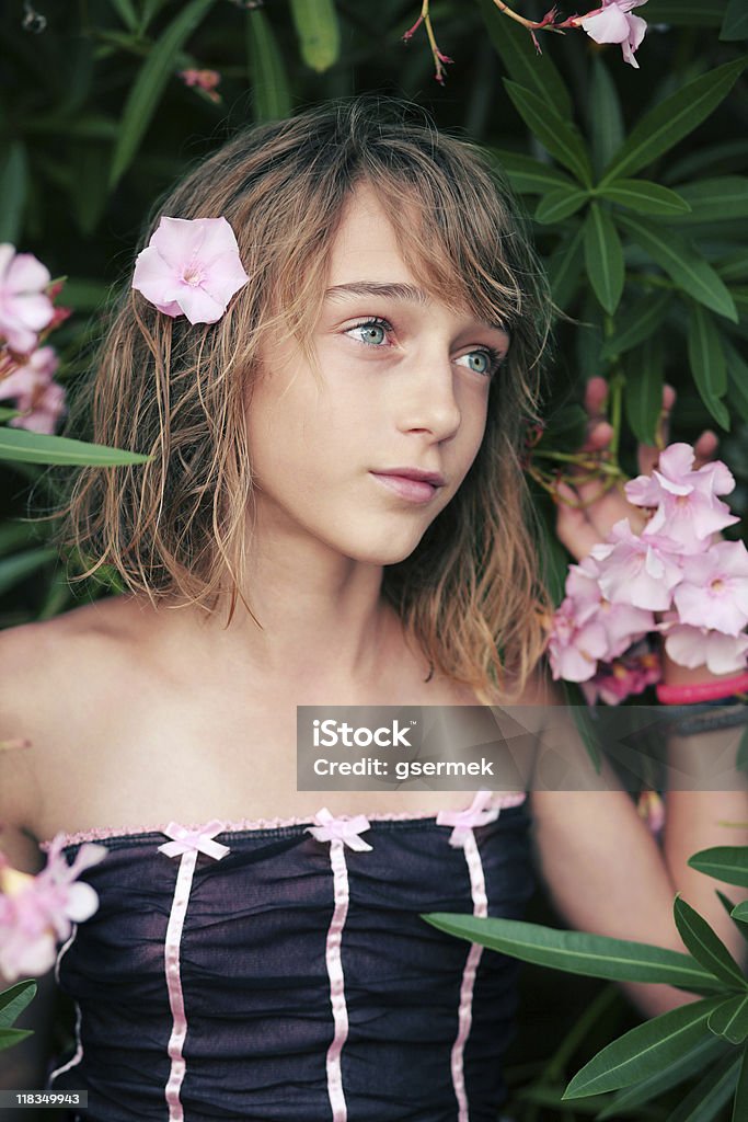 Oleander girl  Adolescence Stock Photo