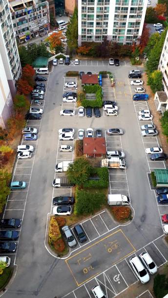 istock Parking lot overlooking from a height. 1183507353