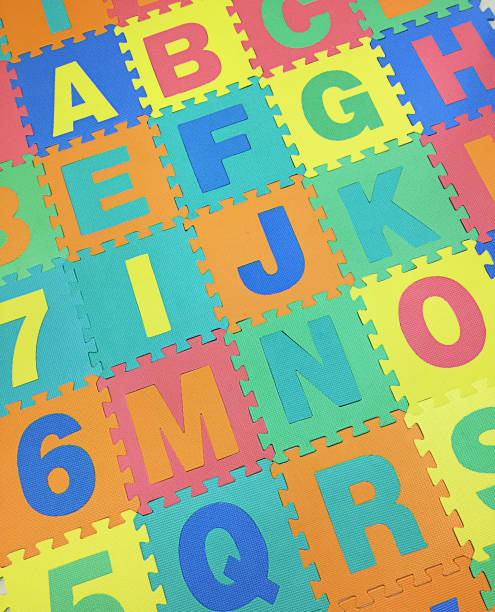 istock A, B, C, E, F,G and J text jigsaw tiles floor on white background , Interlocking EVA Foam, For crawling children 1183508314