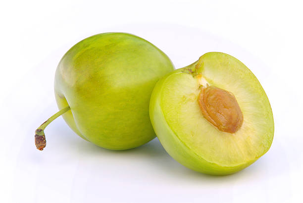 Greengage, plum on white