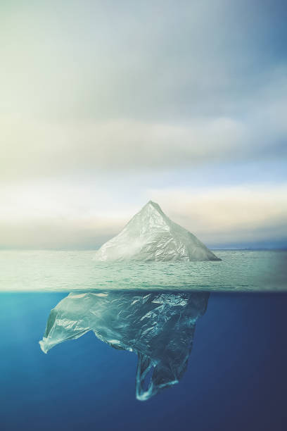 istock Plastic bag floating in ocean, environment pollution. global warming concept 1183515163