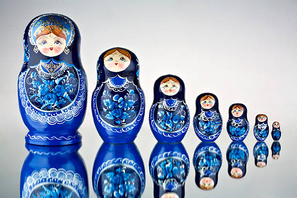 matryoshka. - russia russian nesting doll babushka souvenir - fotografias e filmes do acervo