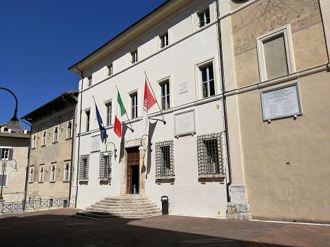 Spoleto, Umbria, Italy - 11 September 2019: Town Hall, seat of the municipality