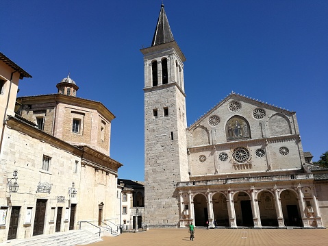 Spoleto, Umbria, Italy - 11 September 2019: Cathedral of Santa Maria Assunta