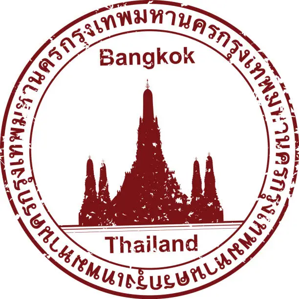 Vector illustration of Bangkok Passport Stamp