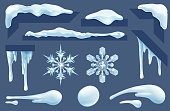 Frozen Icicles Ice and Snow Winter Design Elements