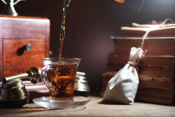 istock Brewing tea on a wooden table 1183533305