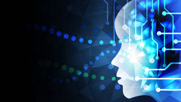 istock Vector image of artificial intelligence in the form of a luminous human head. EPS 10 1183538487