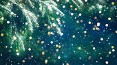istock Christmas Background with fresh fir tree 1183539489