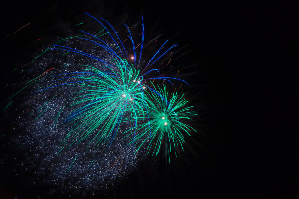 istock festive fireworks in the sky black background 1183540755