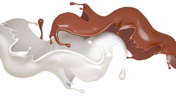 istock Milk and chocolate splash, liquid. 3d illustration, 3d rendering. 1183541182