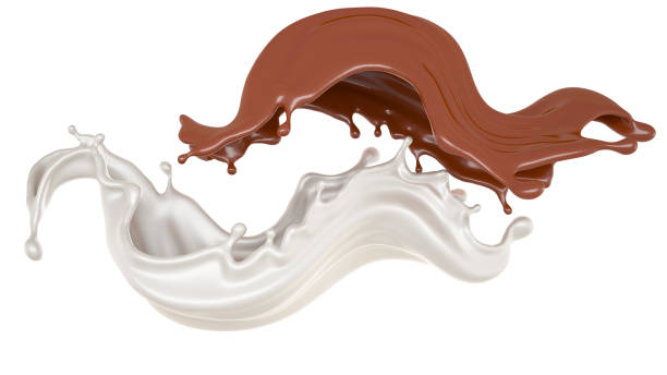 istock Milk and chocolate splash, liquid. 3d illustration, 3d rendering. 1183541196