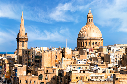 Valletta old town and Cathedral of Saint Paul, Malta