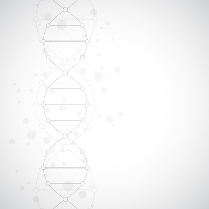 DNA strand background and genetic engineering or laboratory research. Medical technology and science concept