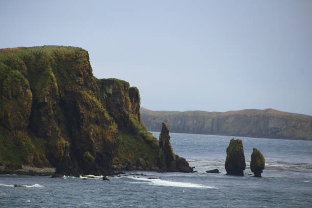Unalaska Island, Aleutian Islands, Alaska, United States: - The Baby Islands are a group of small islands located about 1.2 miles northeast of Unalga Island in the Fox Islands group of the Aleutian Islands of southwestern Alaska.