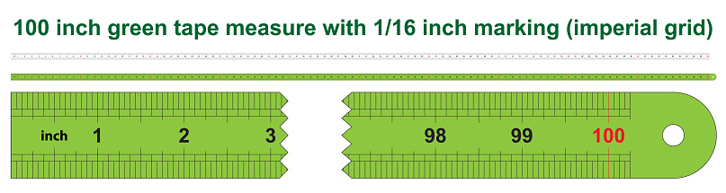 100-inch imperial marking grid and ruler with this grid. 1:1 scale