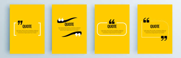 Quote frames blank templates set. Text in brackets, citation empty speech bubbles, quote bubbles. Textbox isolated on color background. Vector illustration. Quote frames blank templates set. Text in brackets, citation empty speech bubbles, quote bubbles. Textbox isolated on color background. Vector illustration. motto stock illustrations