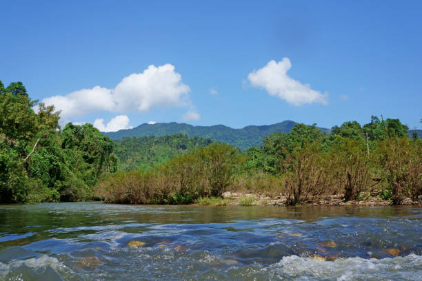 istock River with mountains and blue sky 1183547919