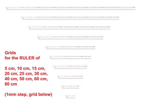 80 Card Column Ruler Ruler Of 5 10 15 20 25 30 40 50 60 80 Centimeters Calibration Grid 1 Mm ...