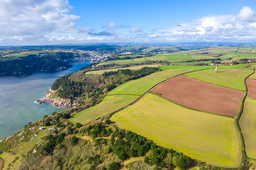 Aerial view of Dartmouth Town and River