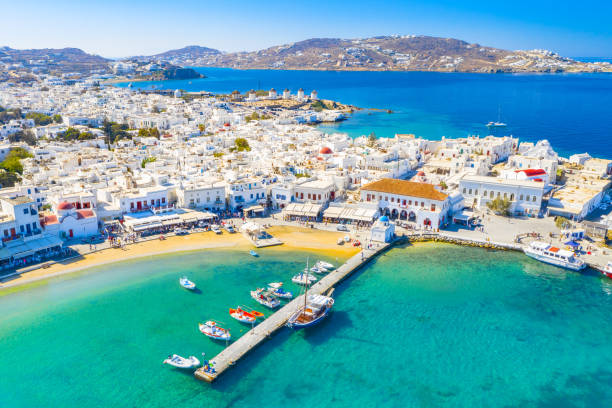 istock Panoramic view of Mykonos town 1183548928