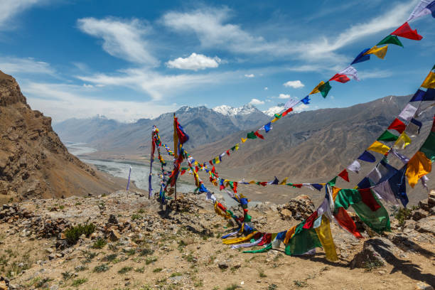 istock Buddhist prayer flags lungta in Spiti Valley in Himalayas 1183550442