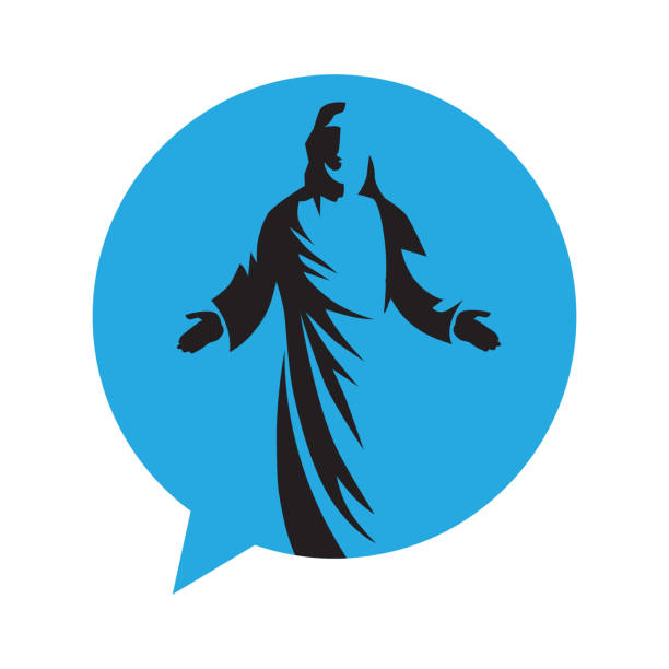 ilustrações de stock, clip art, desenhos animados e ícones de jesus christ inside chat bubble - prayer call