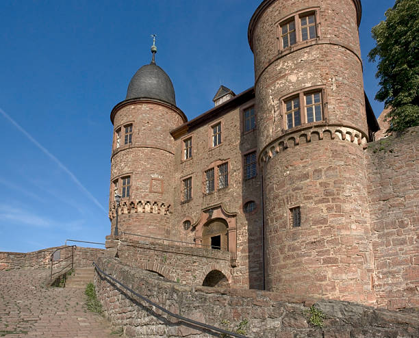 Baden-Wurttemberg, Germany - Dec 14, 2019: Hohenzollern Castle Courtyard - Baden-Wurttemberg, Germany